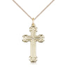 14kt Gold Filled Medium Cross Necklace 1 inch by half inch with 18 inch chain handcrafted by Bliss Manufacturing USA