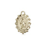 14kt solid gold small Miraculous Medal pendant 5/8 x 3/8 inches handcrafted by Bliss Manufacturing