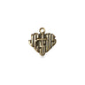 14kt solid gold small Heart of Jesus cross pendant 3/8 inch by 3/8 inch handcrafted in USA by Bliss