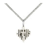 Small sterling silver Heart of Jesus Sacred Heart cross necklace 3/8 inch with 18 inch chain by Bliss