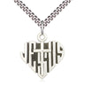 Sterling Silver Sacred Heart of Jesus Cross Necklace 7/8 inch pendant 24 inch chain by Bliss Manufacturing
