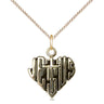 14kt Gold Filled Small Sacred Heart of Jesus Cross Necklace 5/8 inch pendant 18 inch chain by Bliss Manufacturing