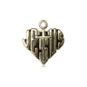 Small 14kt Solid Gold Sacred Heart of Jesus Cross Pendant 5/8 inch by Bliss