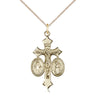 14kt Gold Filled Our Lady of La Salette Pendant Necklace 1 1/8 inch by 5/8 inch with 18 inch chain by Bliss