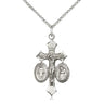 Sterling Silver Our Lady of La Salette Pendant Necklace 1 1/8 inch by 5/8 inch with 18 inch chain by Bliss