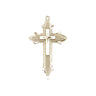 14kt solid gold medium cross on cross pendant 7/8 inch by 1/2 inch handcrafted by Bliss Manufacturing USA