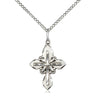 Sterling Silver Catholic Cross Necklace 3/4 x 1/2 inch Medium Size with 18 inch Chain by Bliss USA