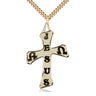 14kt Gold Filled Large Catholic Cross Necklace 1 3/4 x 1 1/8 inches with 24 inch chain by Bliss Manufacturing