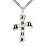 Sterling Silver Large Catholic Cross Necklace 1 3/4 inch with 24 inch chain by Bliss Manufacturing