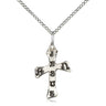 Sterling silver medium cross necklace 7/8 inch pendant on 18 inch curb chain by Bliss Manufacturing USA