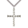 Sterling silver large cross necklace 1 3/8 inch by 1 inch with 24 inch curb chain by Bliss Manufacturing