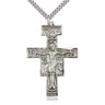 Extra Large Sterling Silver San Damiano Crucifix Necklace 2 inch by 1-3/8 inch with 24 inch Chain by Bliss