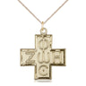 14kt Gold Filled Light and Life Cross Necklace 1 1/8 inch with 18 inch curb chain by Bliss
