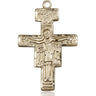 14kt Solid Gold Large San Damiano Crucifix Pendant 1 1/4 x 7/8 inch by Bliss Manufacturing