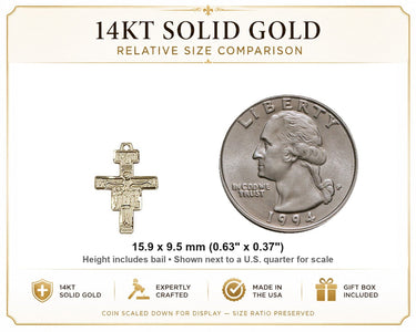 Small 14kt Solid Gold San Damiano Crucifix Pendant