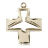 14kt solid gold Holy Spirit medal pendant with dove, 1 1/8 x 1 inches, handcrafted by Bliss Manufacturing