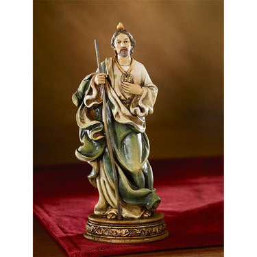 6 inch hand-painted resin St. Jude Thaddeus statue, patron saint of hopeless causes and impossible situations, RosaryCard