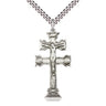 Large Sterling Silver Caravaca Crucifix Necklace 1 1/2 x 3/4 inches on 24 inch chain by Bliss Manufacturing