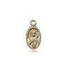 14kt Solid Gold Our Lady of Czestochowa Black Madonna Medal Pendant 1/2 x 1/4 inch handmade by Bliss