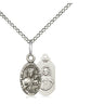 Sterling Silver Our Lady of Czestochowa Black Madonna Medal Necklace 1/2 inch Small 18 inch Chain Bliss