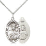 Sterling silver Our Lady of Czestochowa medal necklace 7/8 x 1/2 inch pendant 18 inch chain Bliss