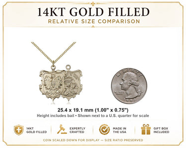 14kt Gold Filled Our Lady of Czestochowa Medal Necklace | 1" x 3/4" Pendant | 18" Chain | USA Made by Bliss