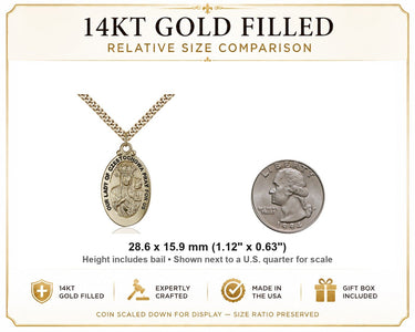 14kt Gold Filled Our Lady of Czestochowa Medal Necklace | 1-1/8x5/8" | 24" Chain | Bliss