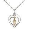 Small two-tone gold filled and sterling silver Miraculous Medal necklace with 18-inch chain by Bliss