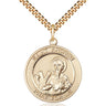 14kt Gold Filled St. Andrew the Apostle patron saint medal necklace with 1 inch by 5/8 inch pendant on 24 inch curb chain, handcrafted in USA by Bliss Manufacturing