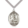 Sterling Silver St. Albert the Great Patron Saint Medal Necklace 1 inch by 3/4 inch on 24 inch Chain by Bliss