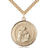 14kt Gold Filled St. Ann Patron Saint Medal Necklace with 1x5/8 inch pendant on 24 inch curb chain by Bliss