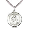 Sterling Silver St. Ann Patron Saint Medal Necklace with 1x5/8 inch pendant on 24 inch chain by Bliss