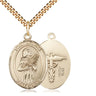 14kt Gold Filled St. Agatha patron saint medal necklace 1 x 3/4 on 24 inch chain by Bliss
