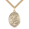 14kt gold filled St. Anthony of Padua medal necklace 1 x 3/4 inch pendant with 24 inch chain by Bliss