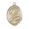 14kt solid gold St. Anthony of Padua medal pendant 1 x 3/4 inch handcrafted by Bliss Manufacturing USA