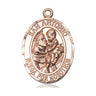 14kt solid gold San Antonio medal pendant medium 1x3/4 handcrafted by Bliss Manufacturing USA