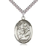 Sterling silver St. Anthony of Padua medal necklace 1x3/4 medium with 24 inch chain by Bliss