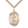 Gold Filled St. Barbara Patron Saint Medal Necklace 1x3/4 inch with 24 inch chain by Bliss Manufacturing