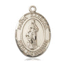 14kt Solid Gold Santa Barbara Patron Saint Medal Pendant 1 x 3/4 inch handcrafted by Bliss