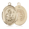 14kt Solid Gold St. Benedict Medal Pendant, 1 x 3/4 inch, handmade in USA by Bliss Manufacturing