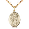 14kt Gold Filled St Boniface Patron Saint Medal Necklace 1 inch by 3/4 inch on 24 inch Chain USA Made by Bliss
