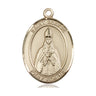 14kt solid gold St. Blaise patron saint medal pendant 1 x 3/4 inch handcrafted by Bliss Manufacturing
