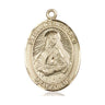 14kt Solid Gold St. Frances Cabrini Medal Pendant 1 inch by 3/4 inch handcrafted by Bliss Manufacturing USA