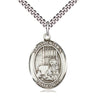 Sterling Silver St. Benjamin Patron Saint Medal Necklace 1 x 3/4 inch with 24 inch Chain by Bliss