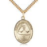 14kt Gold Filled St. Katharine Drexel Patron Saint Medal Necklace 1 x 3/4 inches on 24 inch chain by Bliss