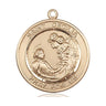 14kt Solid Gold St. Cecilia Medal Pendant 1 x 5/8 inches Medium Size Handcrafted by Bliss Manufacturing