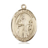 14kt solid gold St. Brendan the Navigator patron saint medal pendant, 1 by 3/4 inch, Bliss