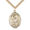 14kt Gold Filled St. Camillus of Lellis Patron Saint Medal Necklace with 24 inch Chain - 1x3/4 inch - Bliss Manufacturing