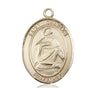 14kt solid gold St. Charles Borromeo patron saint medal pendant, 1 inch by 3/4 inch, handcrafted by Bliss
