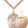 14kt Gold Filled St. Christopher Paratrooper Medal Necklace 1 x 3/4 inches on 24 inch chain by Bliss